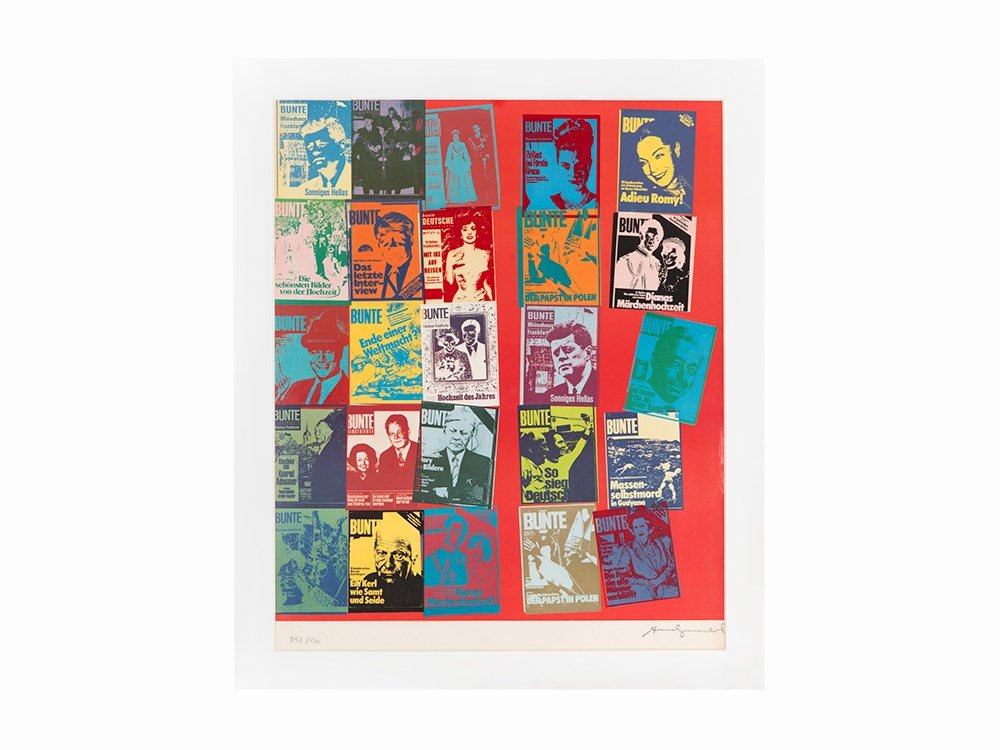 Andy Warhol, Print, 'Magazine and History', 1983: Screenprint and offset lithograph on BFK Rives USA, 1983 Andy Warhol (1928-1987) – American Pop Artist ‘Magazine and History’ Signed in pencil lower right ‘Andy Warhol’ Numbered in pencil lo