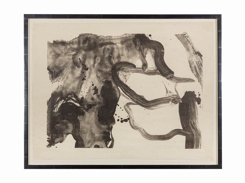 Willem de Kooning, Lithograph, ‘Landing Place’, 1971: Lithograph on laid Japon USA, 1970 (published 1971) Willem de Kooning (1904-1997) – American Abstract Expressionist ‘Landing Place’ Signed and dated in pencil lower right ’70 de Kooning’ Num