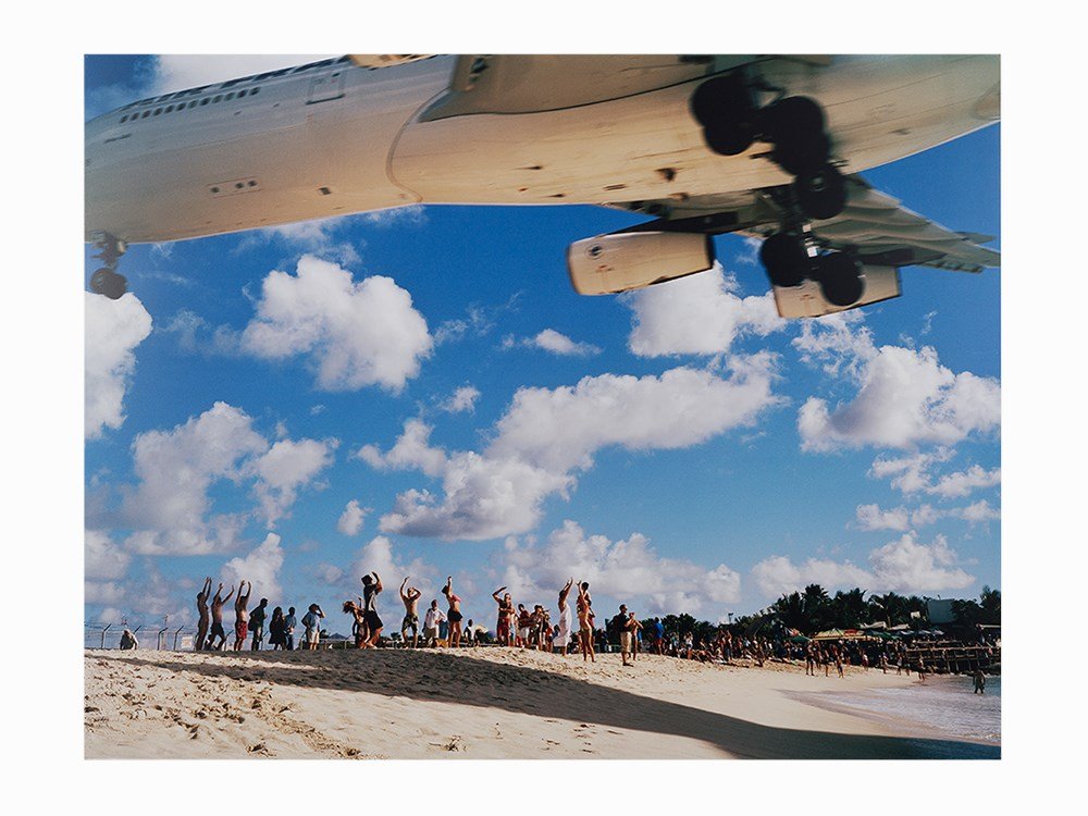 Kevin Cooley, C-Print, Air France Landing St. Maarten,: C-print mounted on aluminum St. Maarten, 2007 Kevin Cooley (b. circa 1975) – American photographer Signed and dated in ink on mount ‘K Cooley 2007’ Numbered in ink on mount ‘ED 1/7’ Dimensio