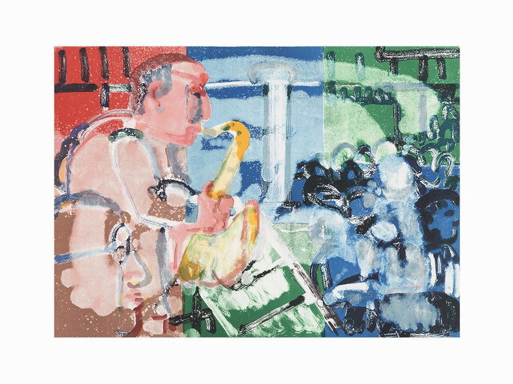 Romare Bearden, Lithograph, Bopping at Birdland (Stomp (1 of 6)