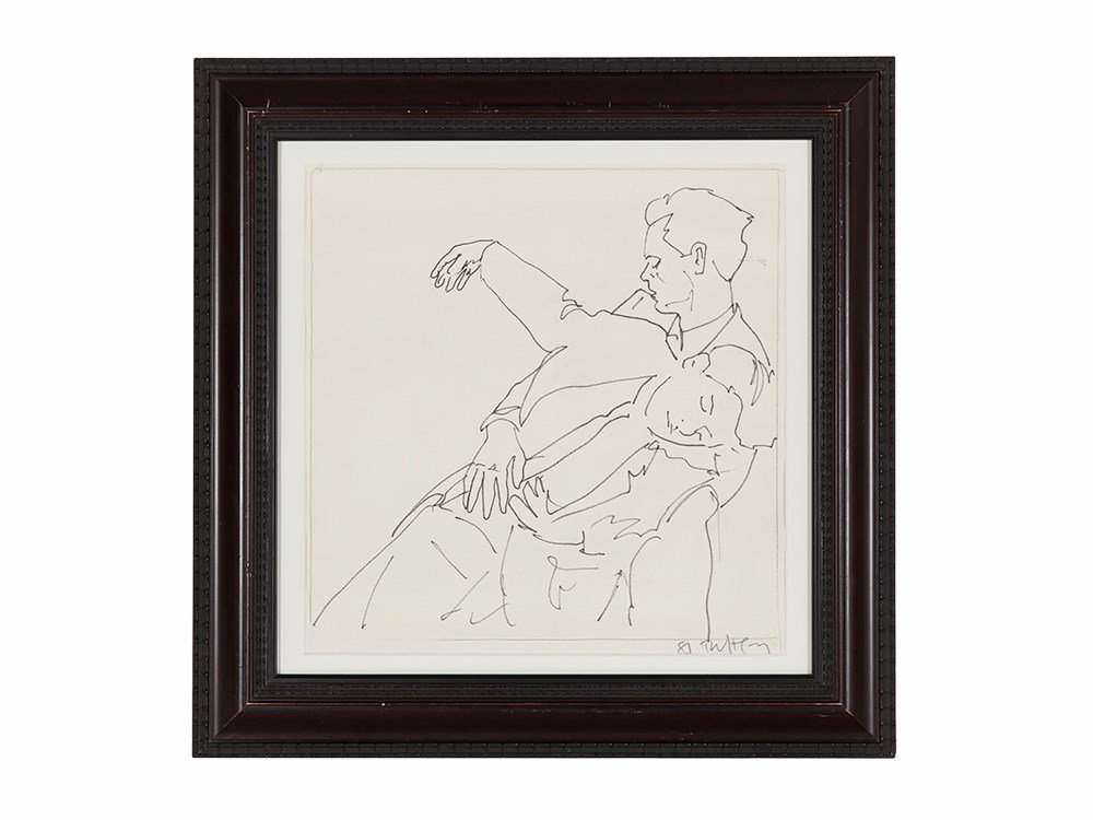 Robert Longo, ‘Study for Ascension Album Cover’,: Ink and graphite on wove paper USA, 1981 Robert Longo (b. 1953) – American sculptor, painter and draftsman Indistinctly inscribed and dated in graphite lower right ’81’ Framed and matted Sheet d