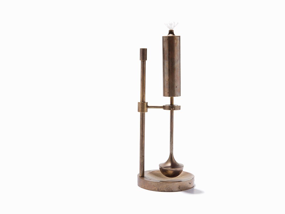 Ilse D. Ammonsen, Ship’s Brass Oil Lamp, Denmark, c.: Brass and string Denmark, circa 1950 Ilse D. Ammonsen – Danish designer for DaProma Design Marked ‘Ilsa D. © Ammonsen’ and stickered, ‘DaPROMA design’ / ‘hand made in Denmark’ Beautiful