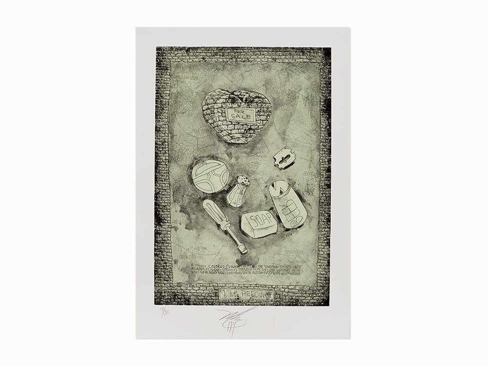 Martin Wong, ‘77th Precinct’, Etching and Aquatint,: Etching and aquatint in colors on wove paper USA, 1987 Martin Wong (1946-1999) – American painter Signed and dated in pencil, numbered 19/36 With the artist’s blind stamp Full margins Plate dimens