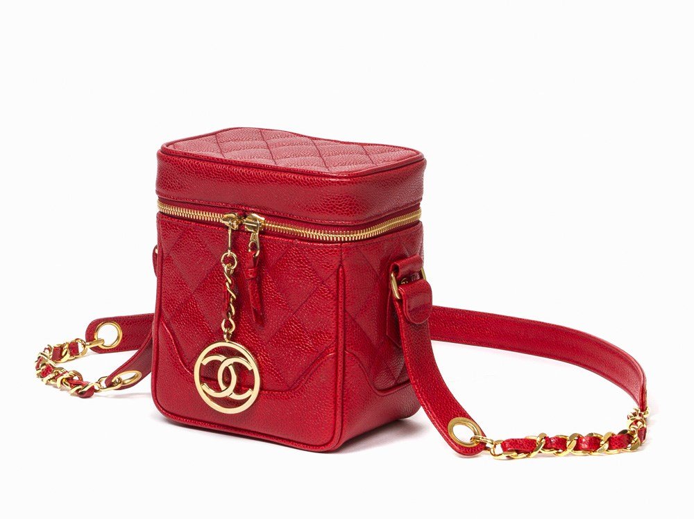 Chanel, Rare Quilted Red Leather Shoulder Case, France, (1 of 7)