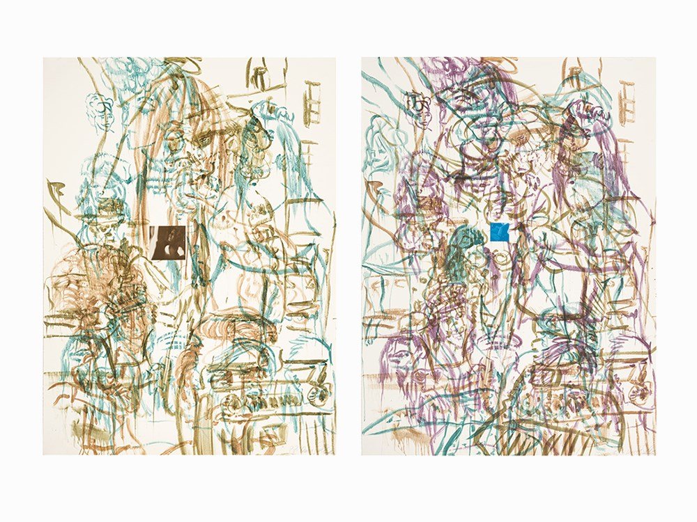 David Salle, Theme For an Aztec Moralist I & V, 1983 (1 of 8)