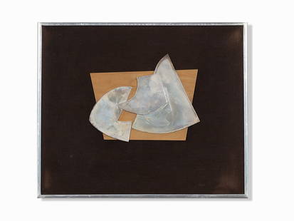 Hans Richter, ‘Untitled (Traveling Sculpture)’, Relief,: Silver relief on wood on velvet Germany, 1967 Hans Richter (1888-1976) – German artist Framed Dimensions: 7 x 9 in. (17.8 x 22.9 cm.) Frame dimensions: 14 ½ x 17 ¼ in. (36.8 x 43.8 cm.) Very good