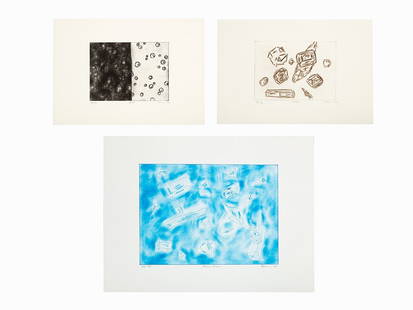 John Torreano, Group of 3 Lithographs, 1993: Group of three lithographs in colors on Arches USA, 1993 John Torreano (b. 1941) – American artist ‘Flying Gems’ signed, titled and dated in pencil, numbered ‘A/P 2/5’ ‘Split’ signed,