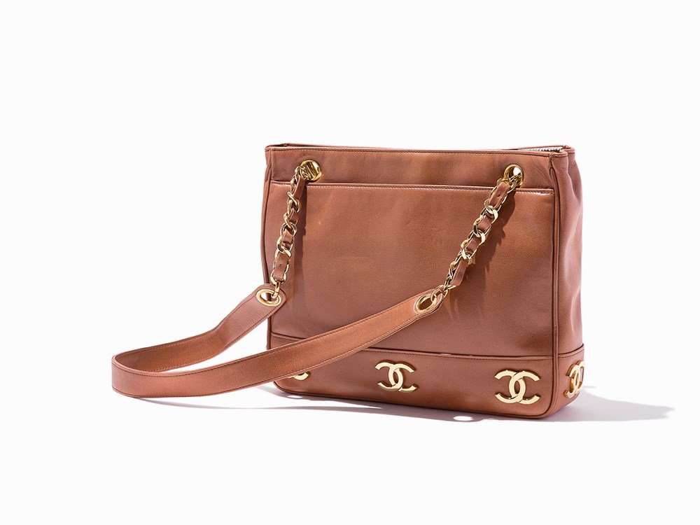 Chanel, Tan Calf Leather Vintage Shopping Bag, c. 1992 (1 of 8)
