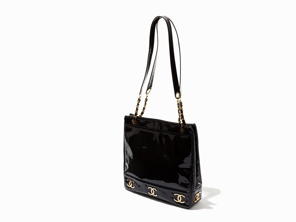 Chanel, Black Patent Leather Shopping Tote, c.1990's (1 of 9)
