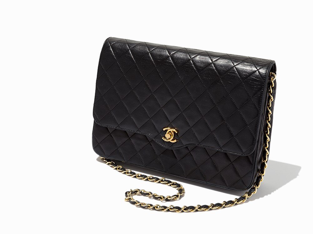 Chanel, Vintage Quilted Black Leather Single Flap Bag, (1 of 9)