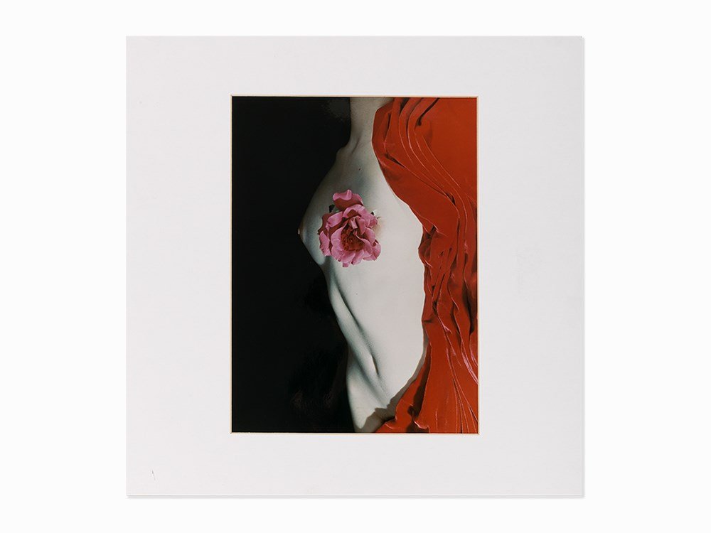 Erwin Blumenfeld, ‘Nude with Camellia, New York’,: Chromogenic print on Kodak paper USA, 1942 Erwin Blumenfeld (1897-1969) – German-American photographer Stamped on the lower right verso from the estate of the artist Edition numbered in ink on verso