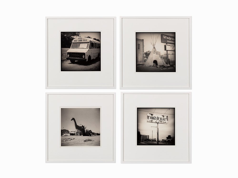 Gordon Stettinius, Four Works, Silver Prints, 1992-2006: Titles include: ‘Holy Land U.S.A.’; ‘Teepee at Walgreens’; ‘Things of Beauty’; and ‘Eat’ Four silver prints USA, 1992-2006 Gordon Stettinius – Virginia based American photographer Ea