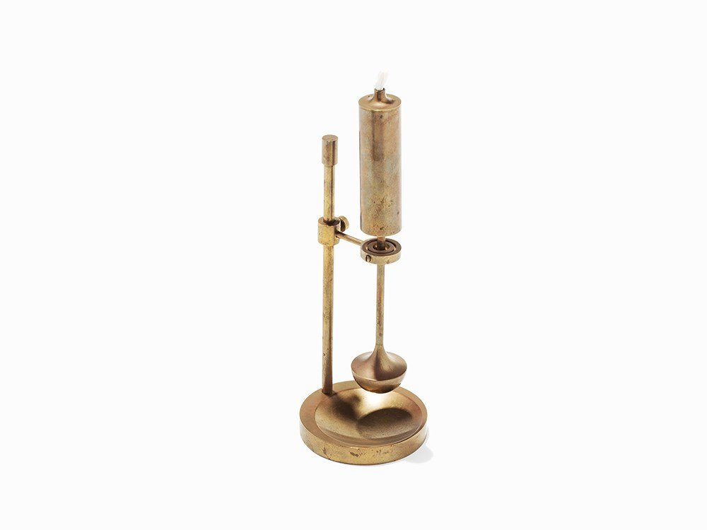 Ilse D. Ammonsen, Ship’s Brass Oil Lamp, Denmark, ca.: Brass and string Denmark, circa 1950 Ilse D. Ammonsen – Danish designer for DaProma Design Marked ‘Ilsa D. © Ammonsen’ and stickered, ‘DaPROMA design’ / ‘hand made in Denmark’ Beautiful