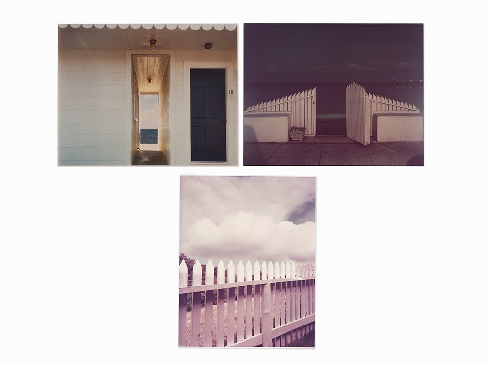 Joel Meyerowitz, 3 Vintage C-Prints, 1976-1997: Includes ‘Doorway to the Sea’, ‘Fence, Truro’, and one untitled Vintage chromogenic prints on mounts USA, dated 1976-1997 Joel Meyerowitz (b. 1938) – American photographer ‘Doorway to the