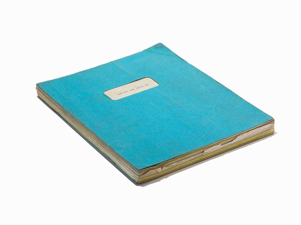 “The Spy Who Loved Me”, Final Shooting Script, London,: Christopher Wood (1935-2015) and Richard Maibaum (1909-1991) – celebrated screenwriters London: Danjaq S.A. (now Danjaq LLC) / Eon Productions Limited, 1976 Revised final shooting script for the 197