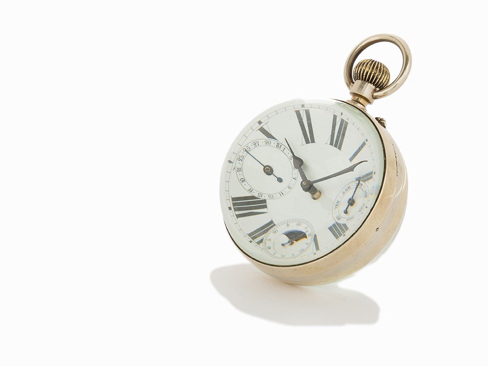 Vintage Desk Ornate Ball Clock, Switzerland or France, (1 of 8)