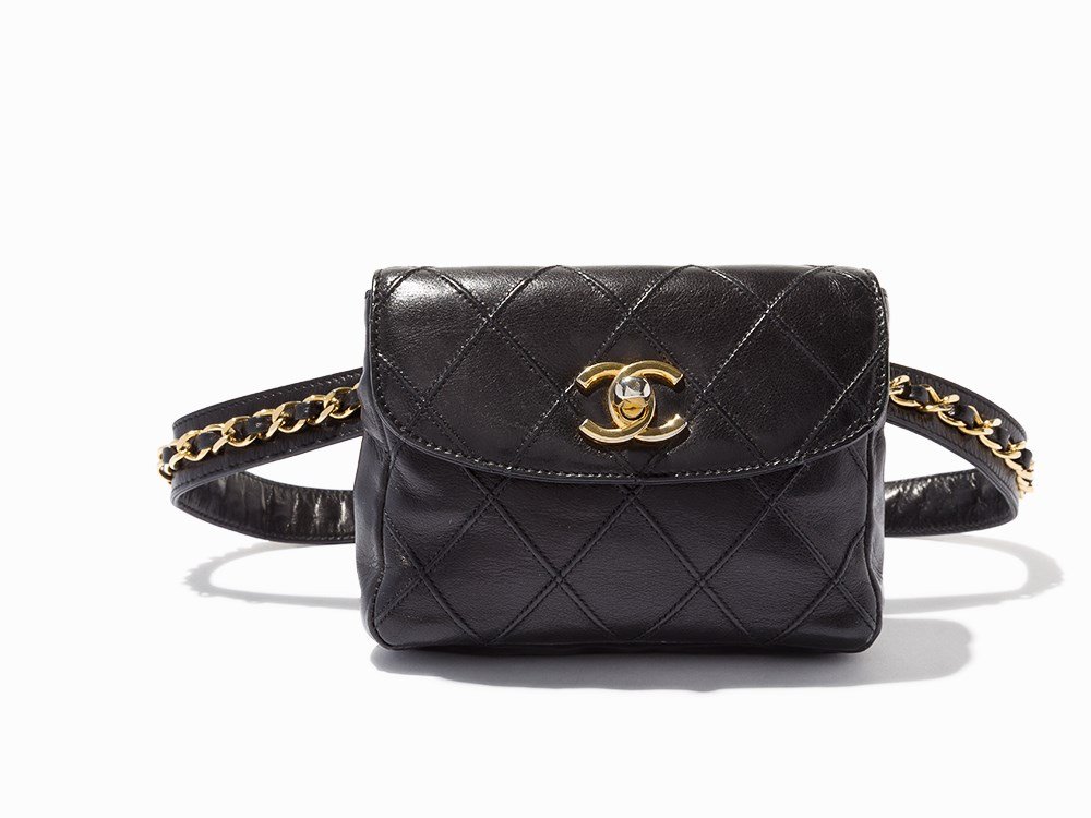 Chanel, Black Quilted Leather Waist Bag, 20th C. (1 of 10)