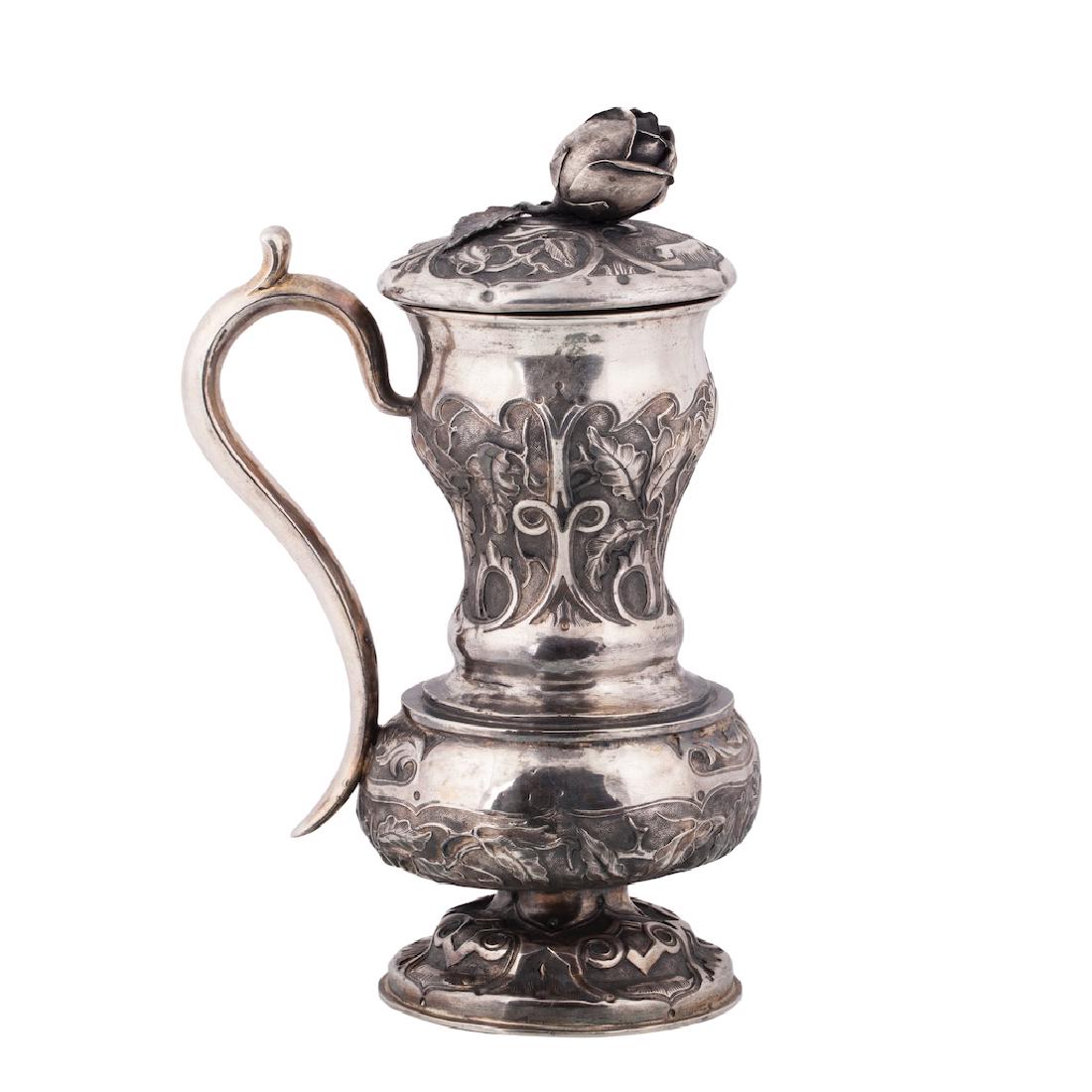 Russian Baroque cast silver-gilt lidded jug (1 of 9)