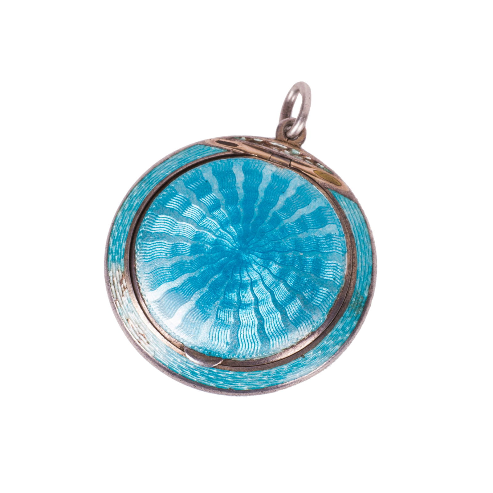 Russian Silver and Guilloché Enamel Snuff Box by Henrik Wigström: A Russian Silver and Guilloché Enamel Snuff Box/PendantWorkmaster Henrik Wigström (1862–1923), for the House of FabergéSt. Petersburg, 1908–1917Dimensions: 4.0 × 1.1 cm Weight: 26.5 gOf circul