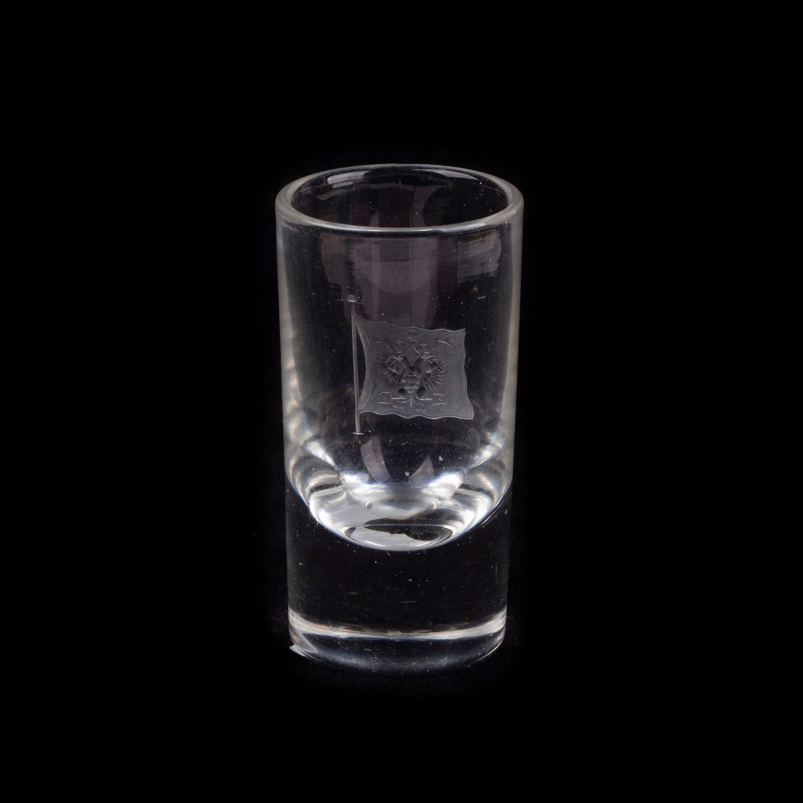 Beaker from the Imperial Yacht Standart: Beaker from the Imperial Yacht StandartImperial Glass Factory, Russia, late 19th – early 20th centuryGlass, engravedDimensions: 8.8 x 4.6 cm.A rare beaker from the table service of the Imperial Yach
