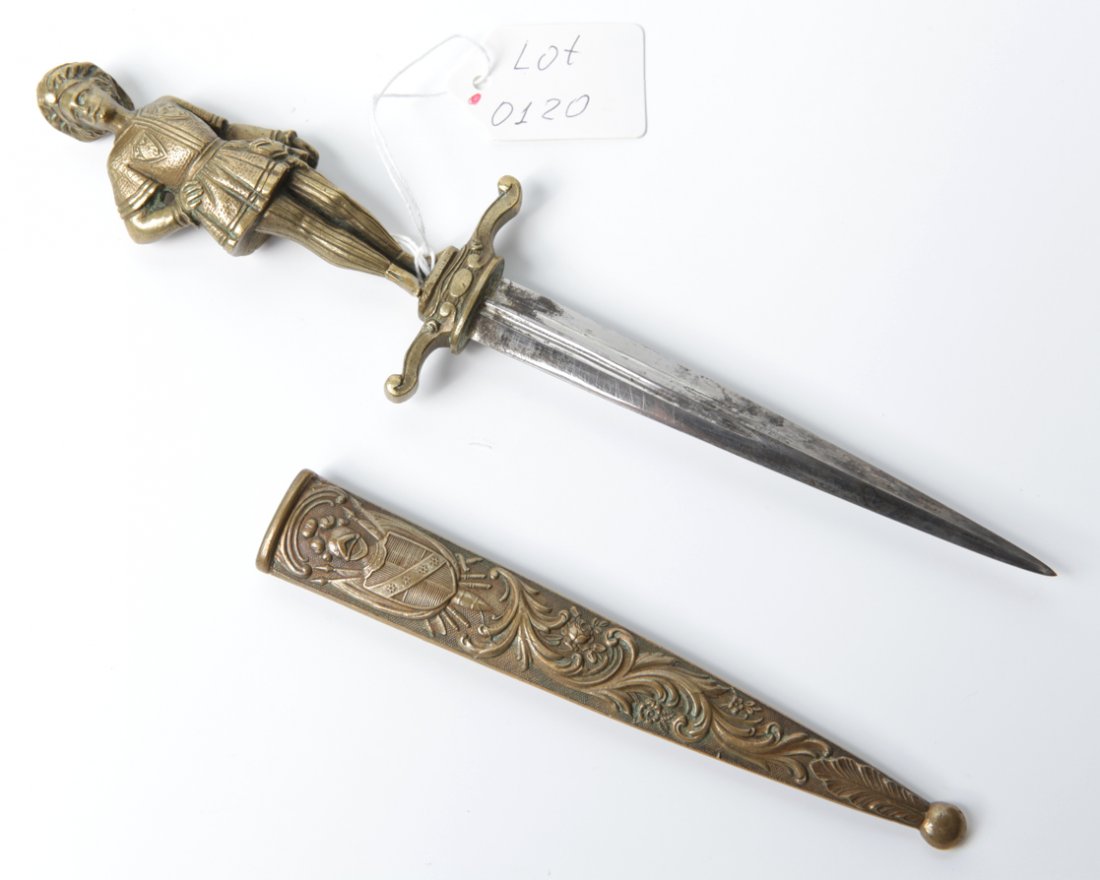 Romantic dagger.: Romantic dagger. French. 19th century. Size: 23 cm. long.
