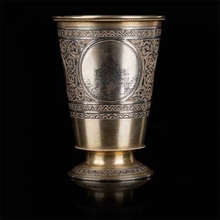 Beaker with views of Moscow. Vasiliy Semenov. 1879 yr.: Beaker with views of Moscow. Silver, niello, gilding. Workshop of Vasiliy Semenov. Moscow, 1879 yr. Dimensions: 8,6 X 6 cm. 117,4 gr.