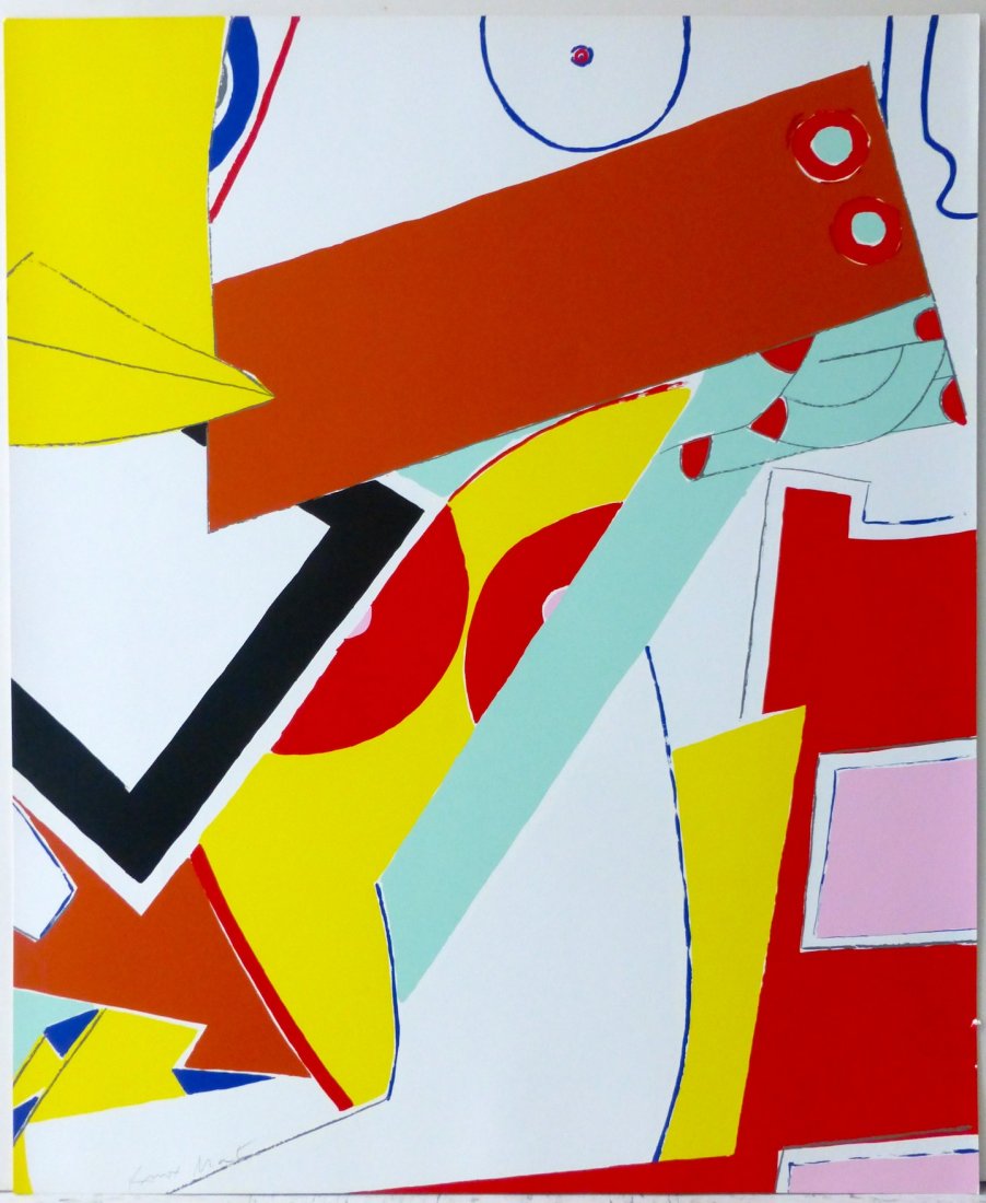Untitled serigraph of an abstract woman by Knox Mat.: Print measuring 33" x 28". Signed. No border.