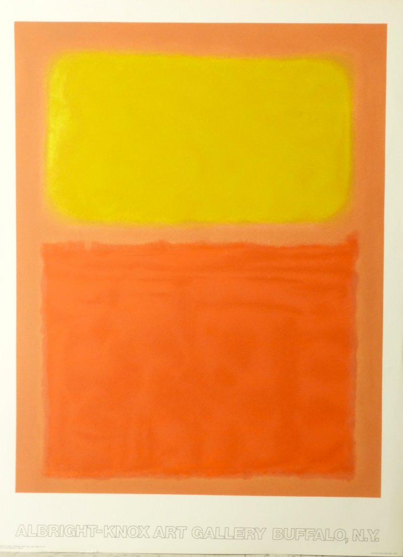 "Orange and Yellow" poster by Mark Rothko for: Unsigned exhibition poster from 1975 by Pace Editions, Inc. measuring 37 x 28 inches