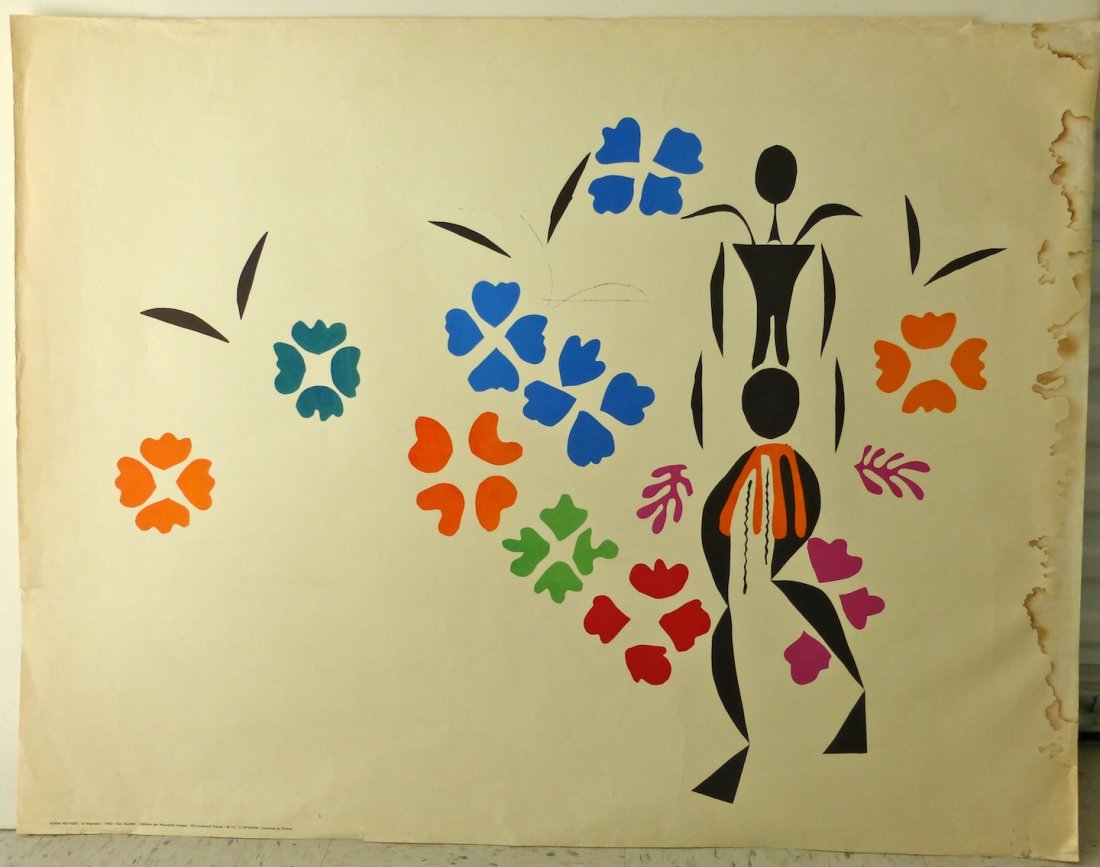 "La Negresse" lithograph by Matisse: Unsigned and unnumbered lithograph printed in france in 1953. Measures 33.5" x 43".