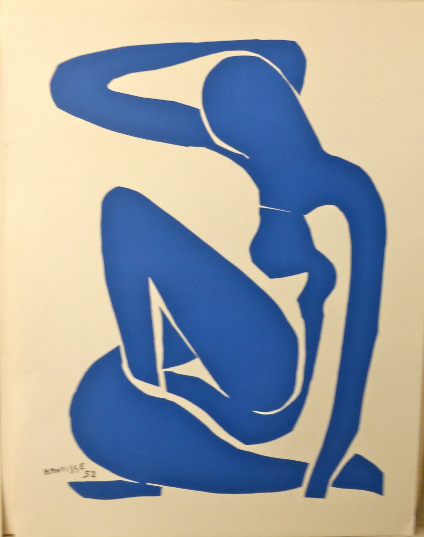 "Nu Bleu VI" lithograph by Matisse.: Lithograph signed in plate from 1954 . Measuring 24.75" x 19"