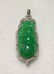 GIA 18K WG Natural Apple Green Jadeite Diamond Pendant