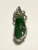 GIA 18K WG Natural Icy Green Jadeite Diamond Pendant - 2