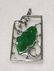 GIA 18K WG Natural Green Jadeite Leaf Diamond Pendant - 2