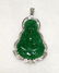 GIA 18K WG Natural Green Jadeite Diamond Pendant