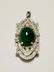 GIA 18K WG Natural Green Jadeite Diamond Pendant
