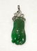 GIA 18K WG Natural Green Jadeite Diamond Pendant