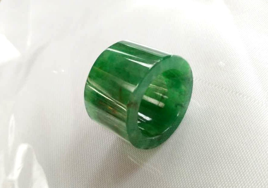 Natural Chinese Icy Green Jadeite Ring (1 of 3)