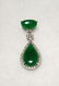 GIA 18K WG Natural Green Jadeite Diamond Pendant
