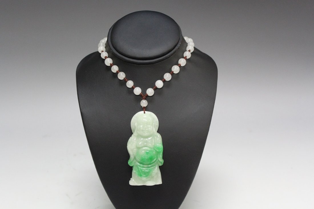 A Fine Green Jade Buddha Pendant (1 of 3)