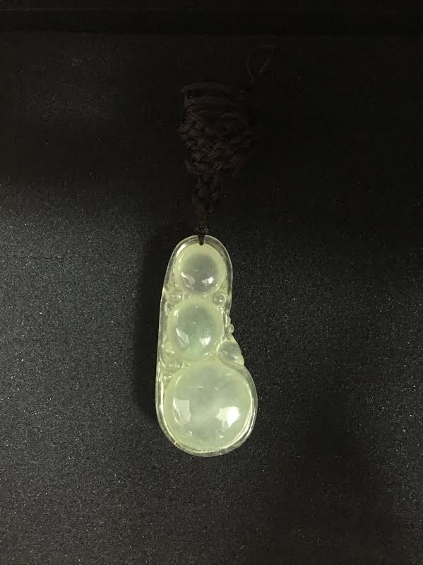 A Fine Natural Icy Green Jade Pendant (1 of 2)