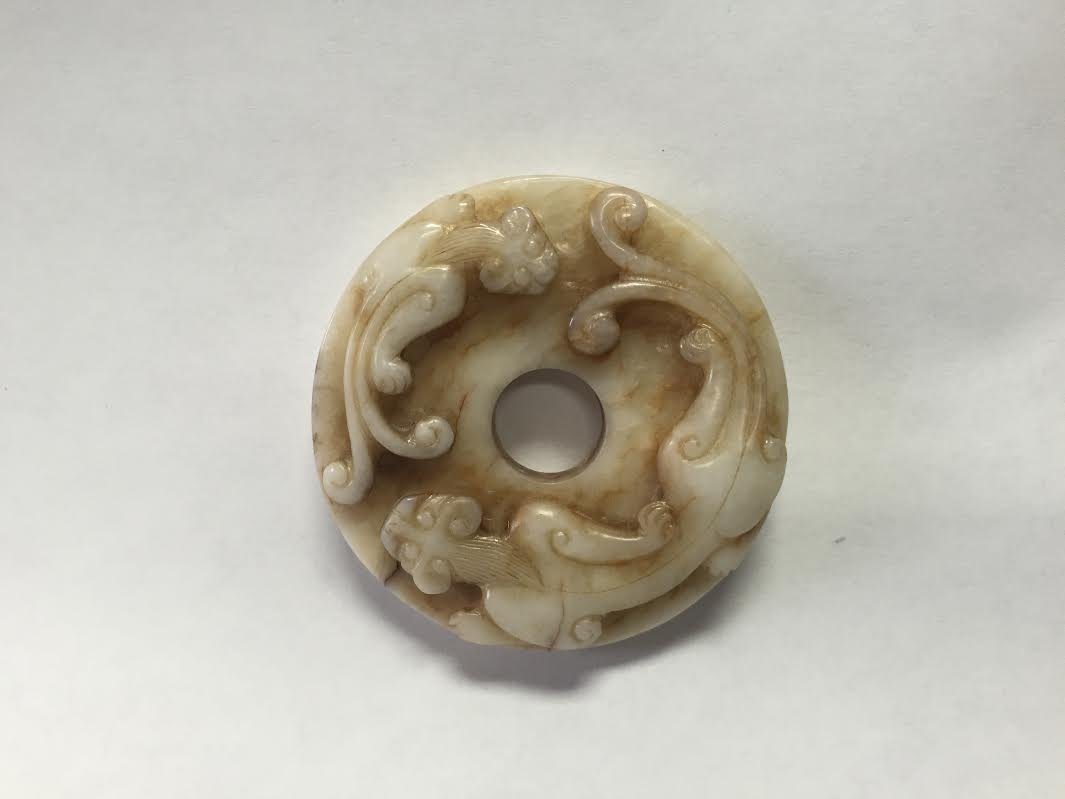 A Fine Chinese White Jade Carved Dragon (1 of 3)