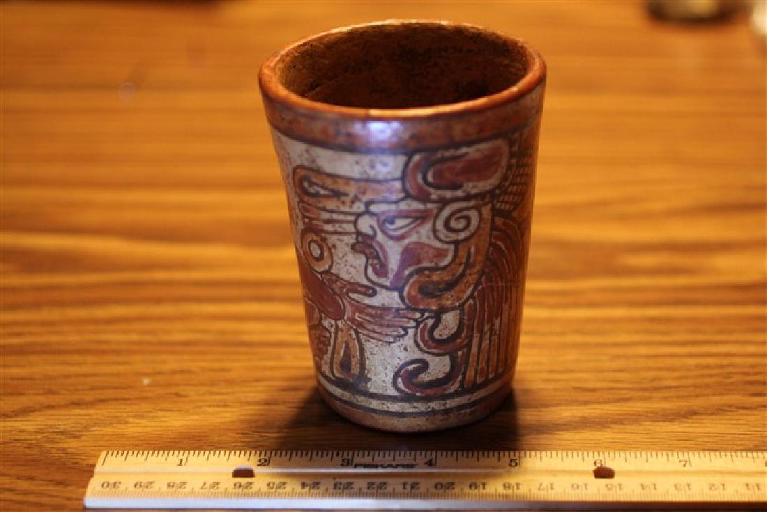 4 3/8" x 3 1/2" painted Mayan cup (1 of 1)