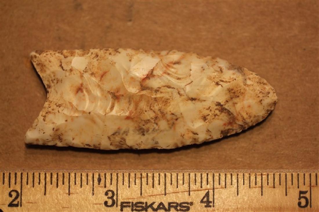 2 7/8" multicolored fluted Paleo Clovis arrowhead from (1 of 2)