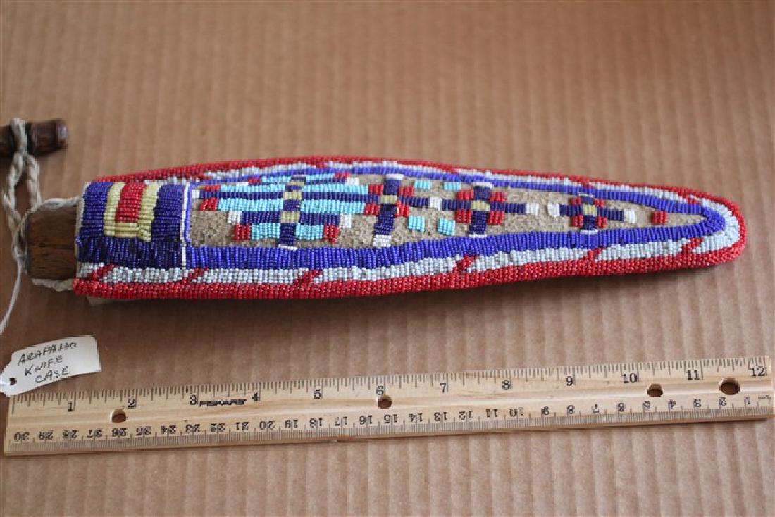 10 3/4" L Beaded Arapaho Case with Knife (1 of 3)