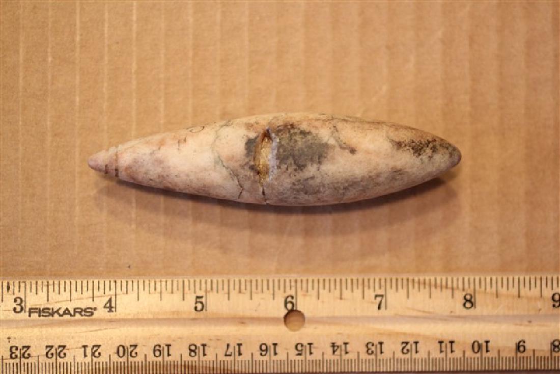 4 1/16" Double Grooved Quartz Plummet, Cracked, Cross (1 of 2)