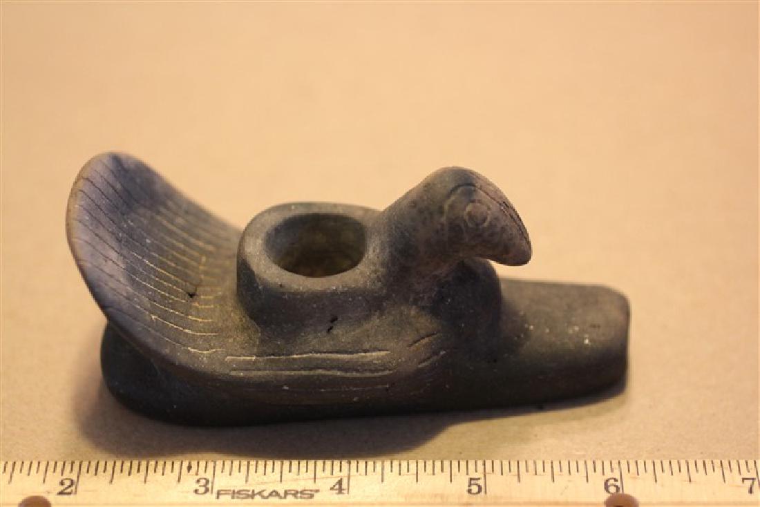 4 3/8" L Bird Effigy Pottery Pipe (1 of 1)