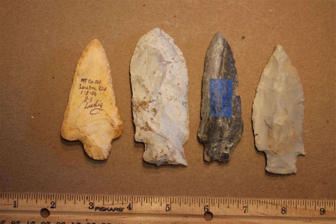 Four Nice Authentic Prehistoric Points (1 of 1)