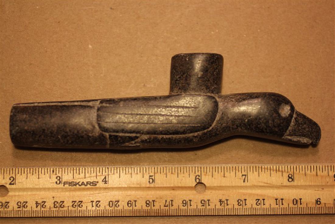 6 3/4" L Steatite Effigy Bird Pipe, Deerborn Co., IND (1 of 2)