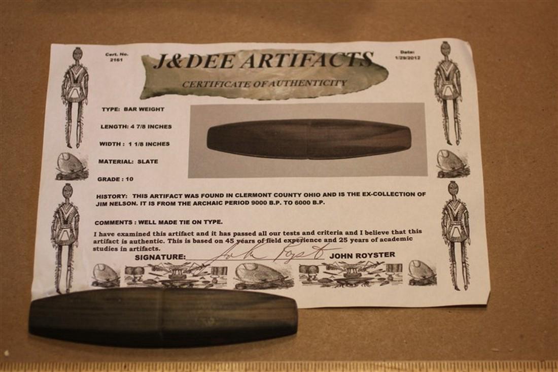 4 15/16" Banner Slate Bar Weight, OHIO, w/COA (1 of 1)