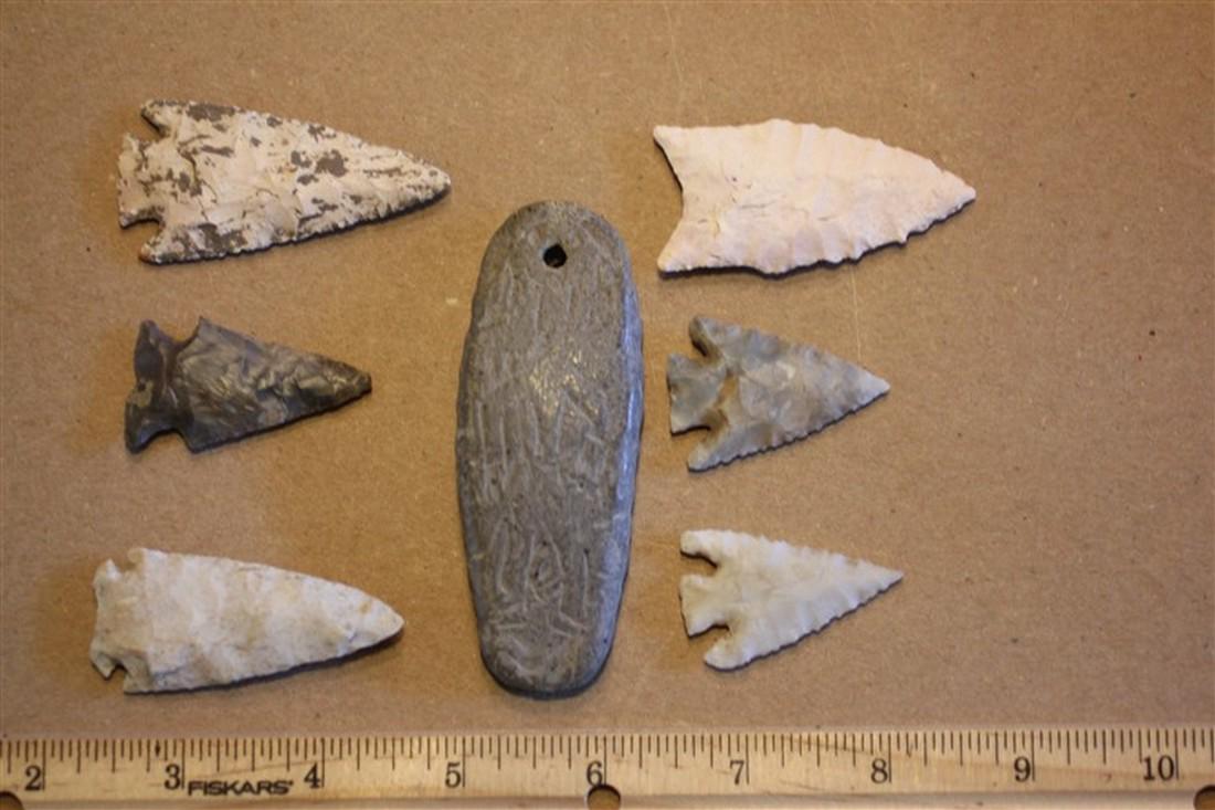 7 Misc Artifacts, 6 Pts & Incised Pendant (1 of 1)